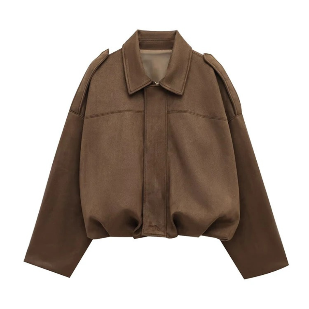 Damen Oversize Zip-Up Jacke – SoftFlow Urban Mantel