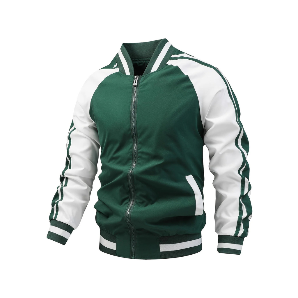 Herren Retro-Trackjacke mit Streifen – Klassische Sportjacke mit Reißverschluss