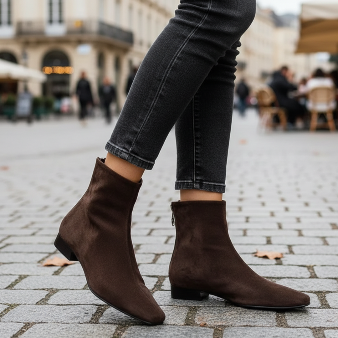 Damen Stiefel mit Plüschfutter & eckiger Zehenform – VelvetRoma Boots