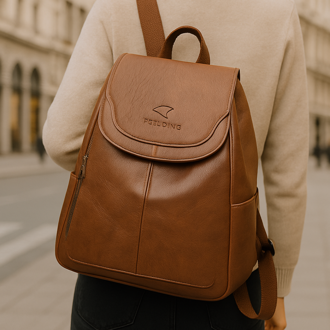 Veganem Leder Taschen Rucksack mit Anti-Diebstahl-Design für Damen – EleganceSafe Backpack