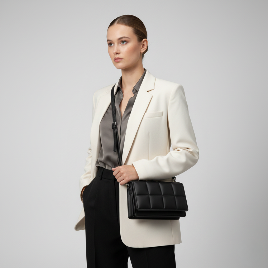 Kleine gepolsterte Schultertasche