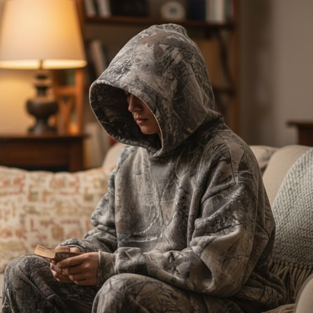 Camouflage Hoodie mit Oversized Fit – UrbanHunter Unisex Pullover