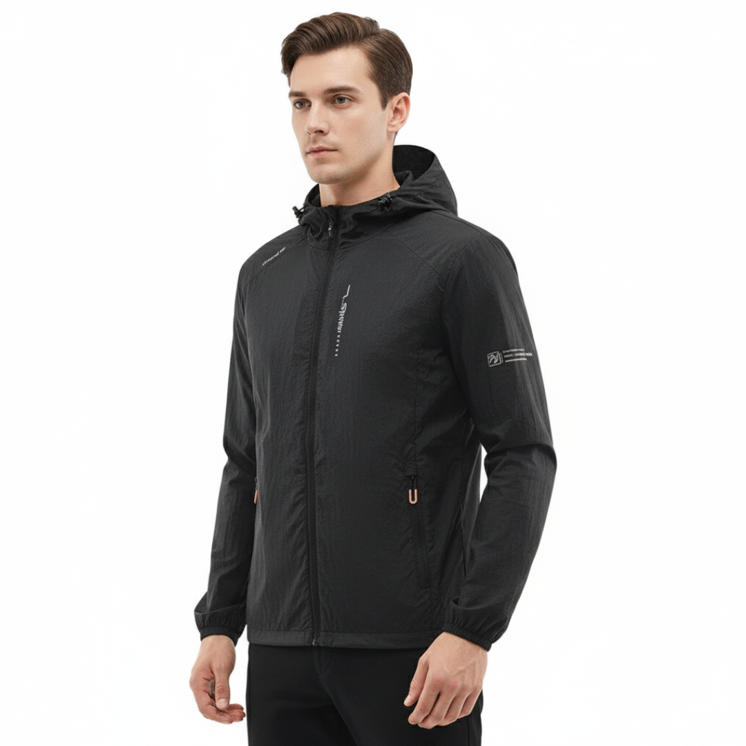 Leichte Herren Windjacke mit Kapuze – Outdoor Jacke