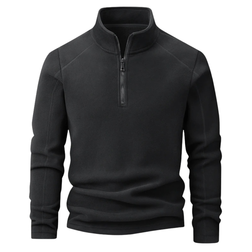 Herren Langarmshirt mit halbem Reißverschluss