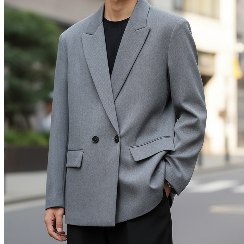 Mantel Damen mit klassischem Reverskragen & Ein-Knopf-Verschluss – LineaForm Blazer