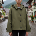 Mantel Damen mit Kapuze & Einreihigem Verschluss – UrbanEase Kurz-Trench