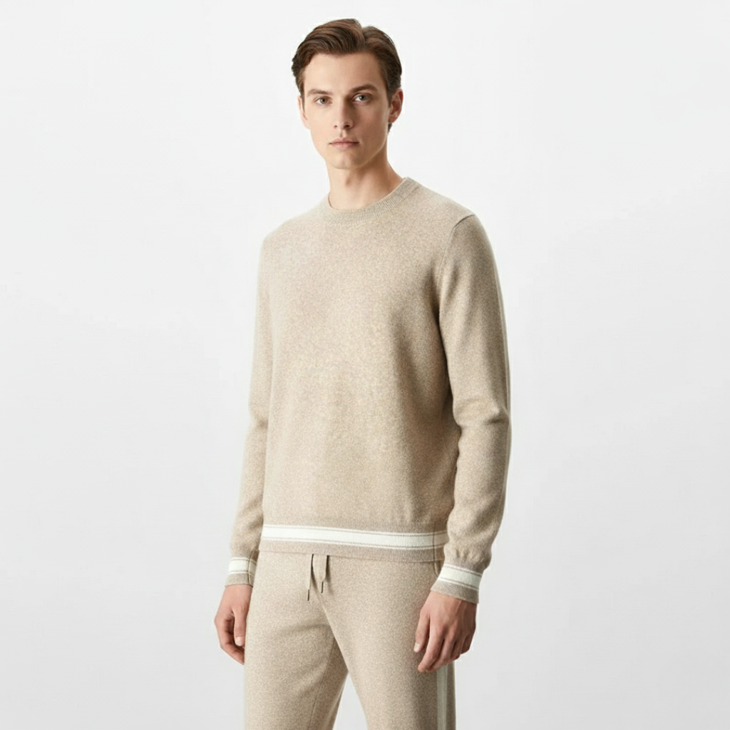 Herren Trainingsanzug – Zweiteiliges Set mit Pullover & Jogginghose | Weicher Strickanzug für Komfort & Stil
