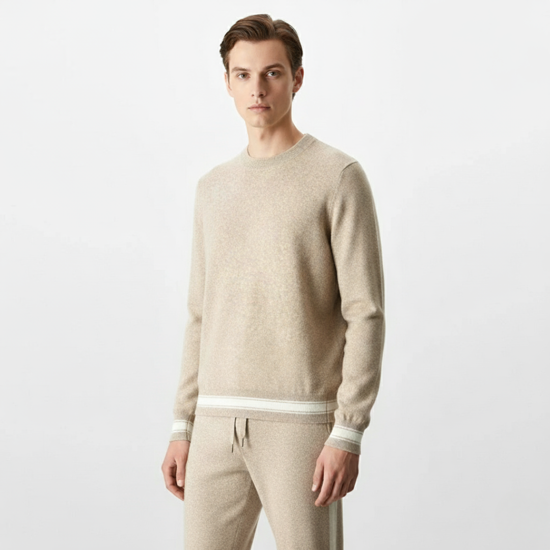 Herren Trainingsanzug – Zweiteiliges Set mit Pullover & Jogginghose | Weicher Strickanzug für Komfort & Stil