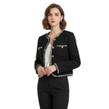 Damen Tweed-Jacke mit Knöpfen – Bellever Klassischer Blazer mit Goldbesatz