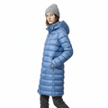 Damen Leichter Langer Daunenmantel – Warmer Mantel mit Kapuze