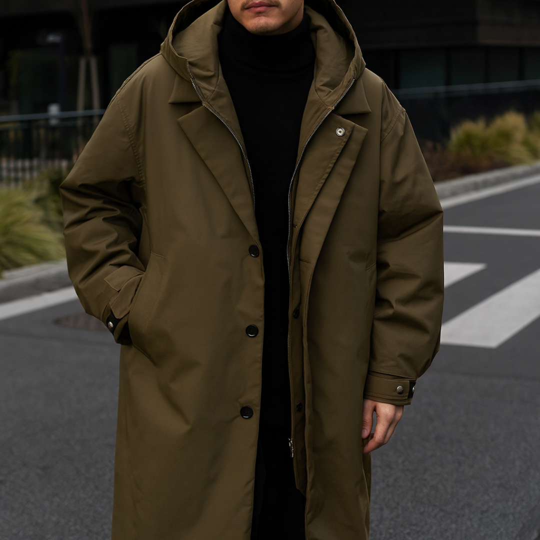 Winddichte Herbstjacke mit Kapuze – StormGuard Coat
