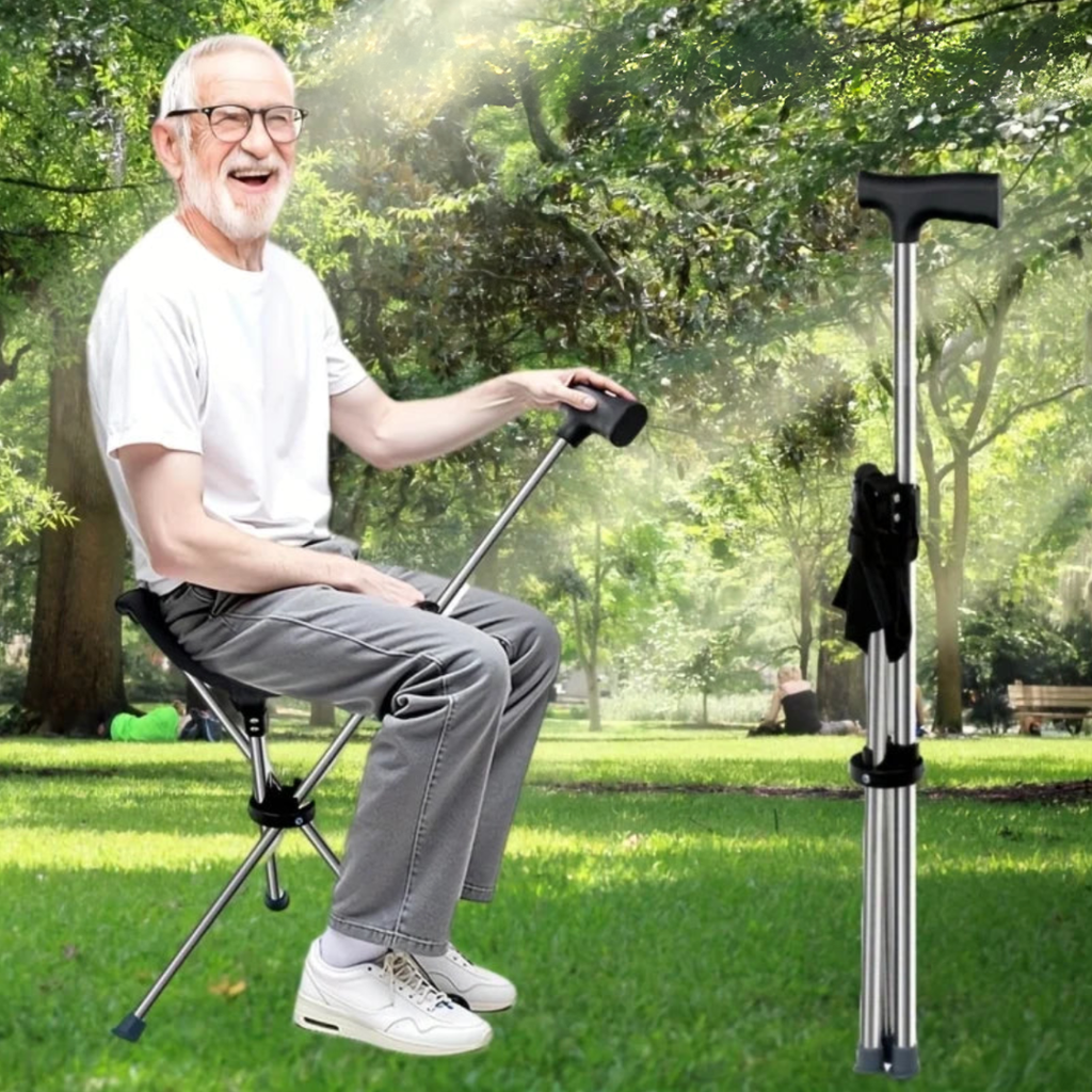 TrailRest 2-in-1 Klappstock mit Sitzbänkchen