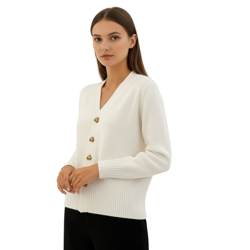 PureCharm V-Ausschnitt-Strickcardigan