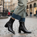 Stiefel mit Absatz & Spitz zulaufender Form – NoirVogue Ankle Boots