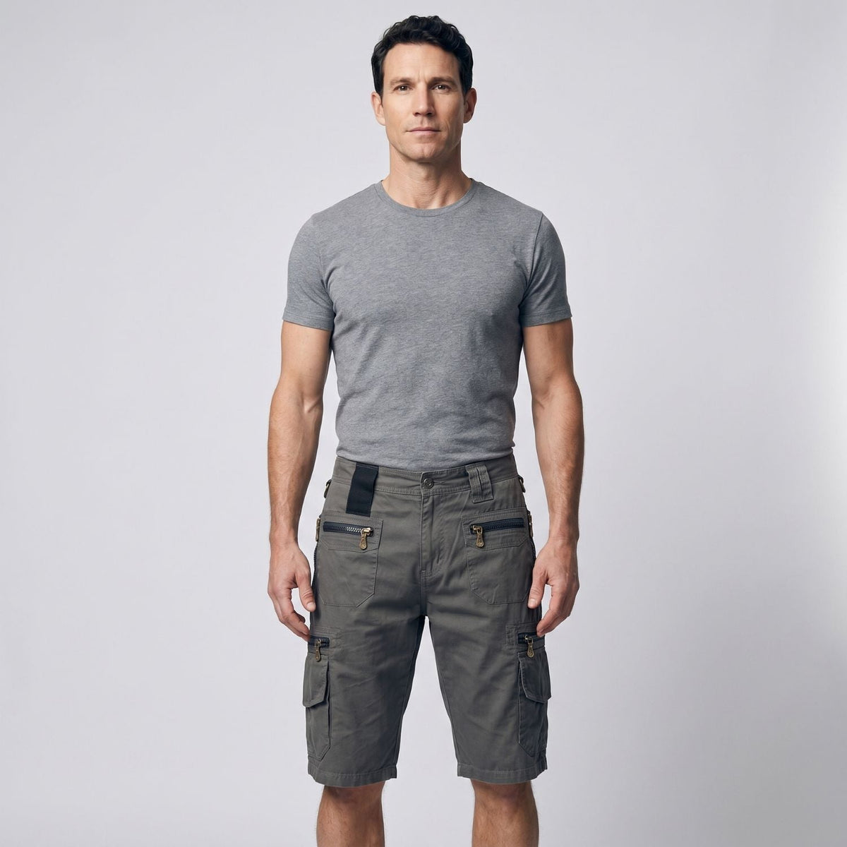 Herren Outdoor-Cargo-Shorts mit 10 Taschen – Baumwolle
