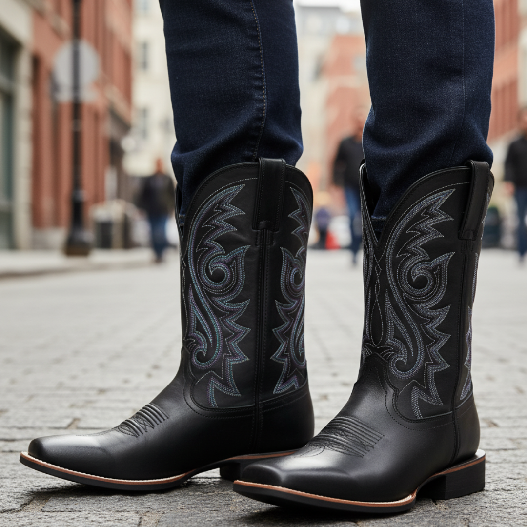 Stiefel im Westernstil mit rutschfester Sohle & Stickerei – RodeoLine Boots