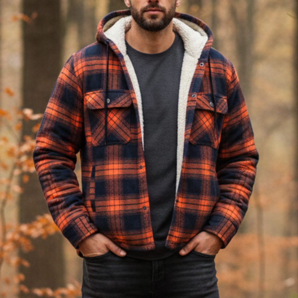 Flanell Pulloverjacke mit Kapuze – NordHaven Thermal Jacket