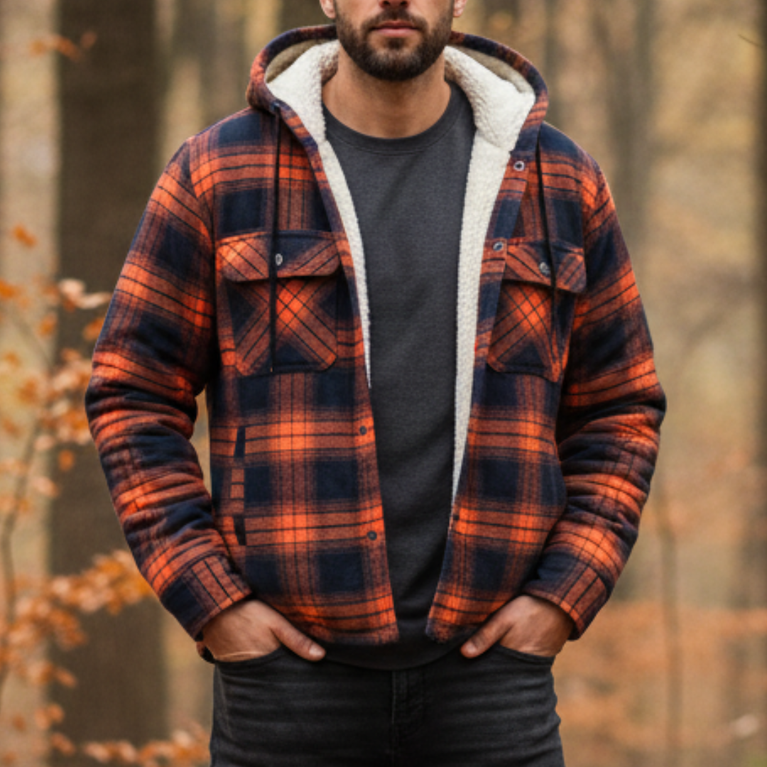 Flanell Pulloverjacke mit Kapuze – NordHaven Thermal Jacket