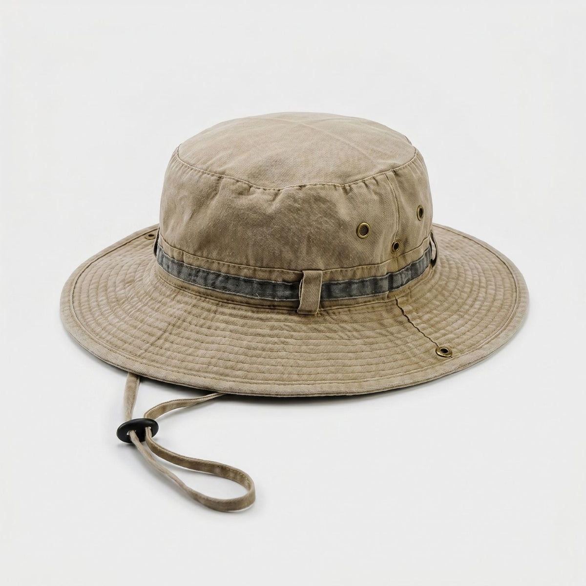 Herren Buschhut faltbar – breite Krempe mit Kinnband