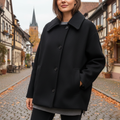 Mantel Damen aus Wollmischung mit Umlegekragen & Taschen – Lumière Court Coat