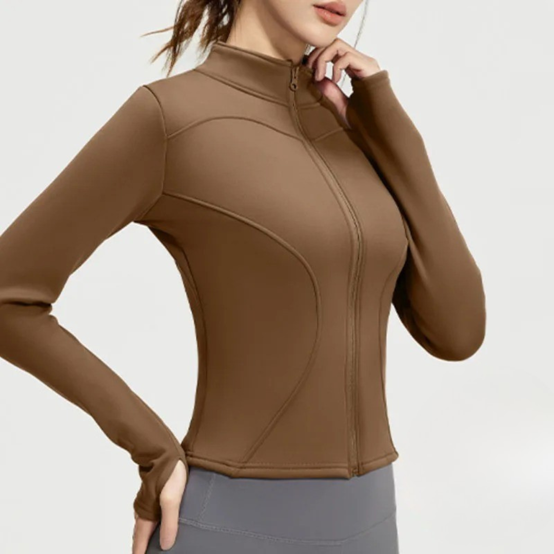 Thermiqurv Slim-Fit Jacke mit durchgehendem Reißverschluss