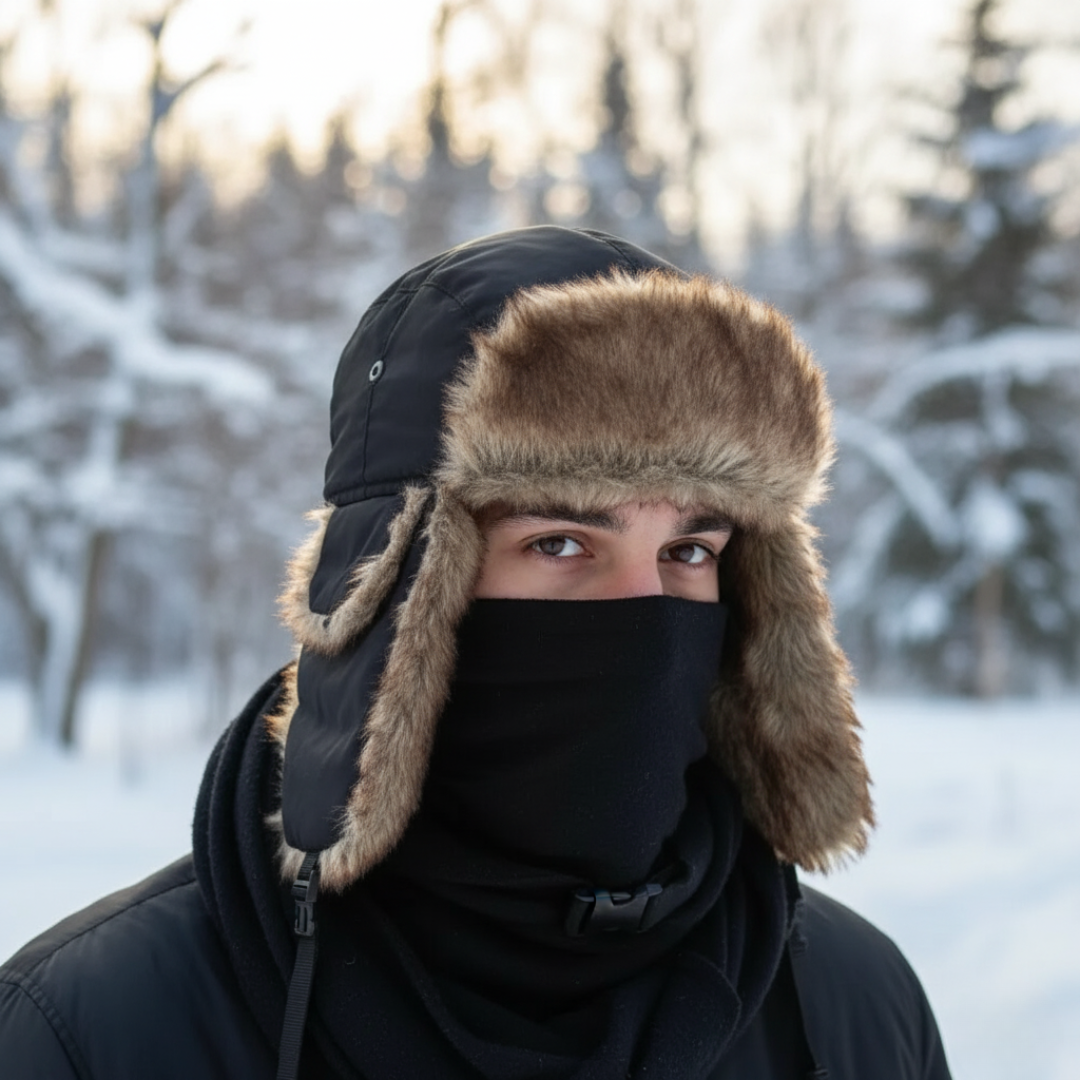 Mütze mit Kunstfell & wasserabweisender Winterwärme – NordFell Aviator