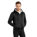 Herren-Fleecejacke mit Wollfutter – Warme Winter-Kapuzenjacke mit Reißverschluss