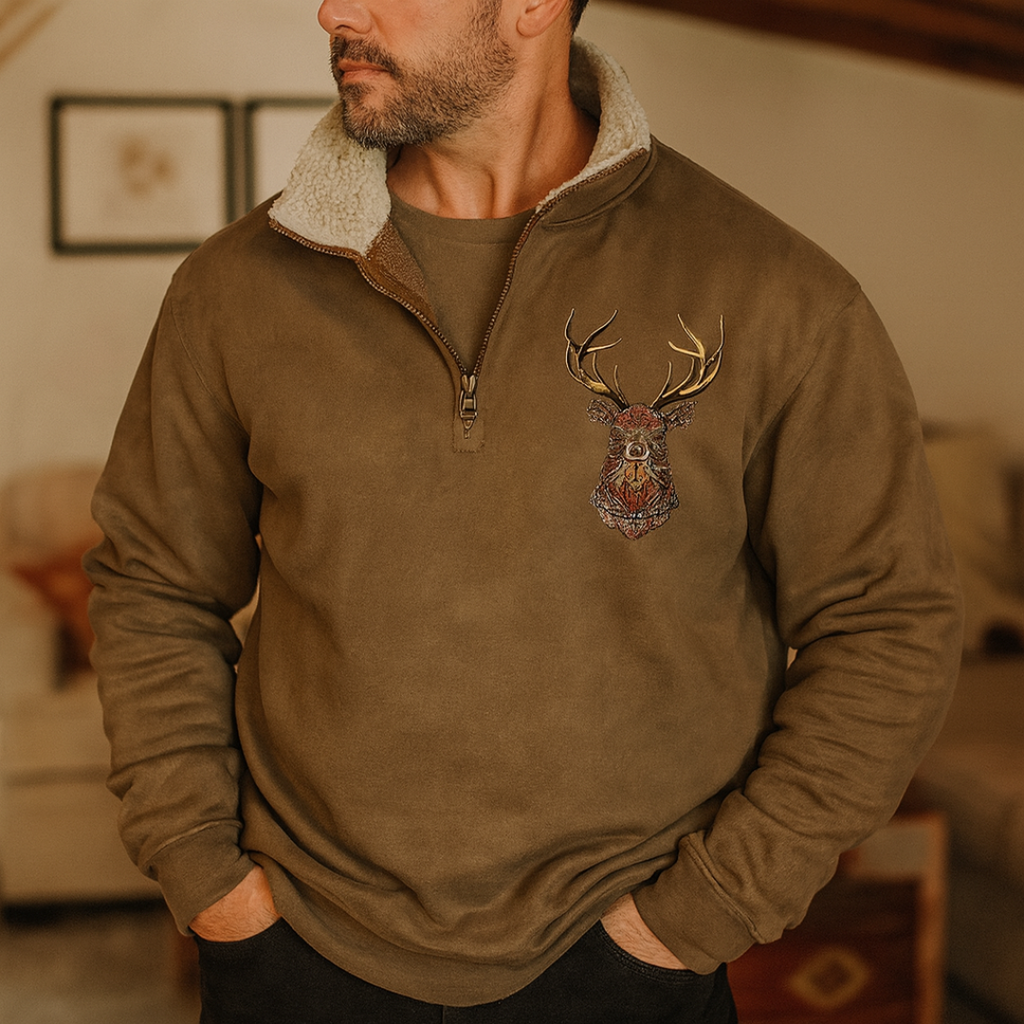 Freizeitjacke mit Stickerei & Fleecefutter – NordicStag Jacket