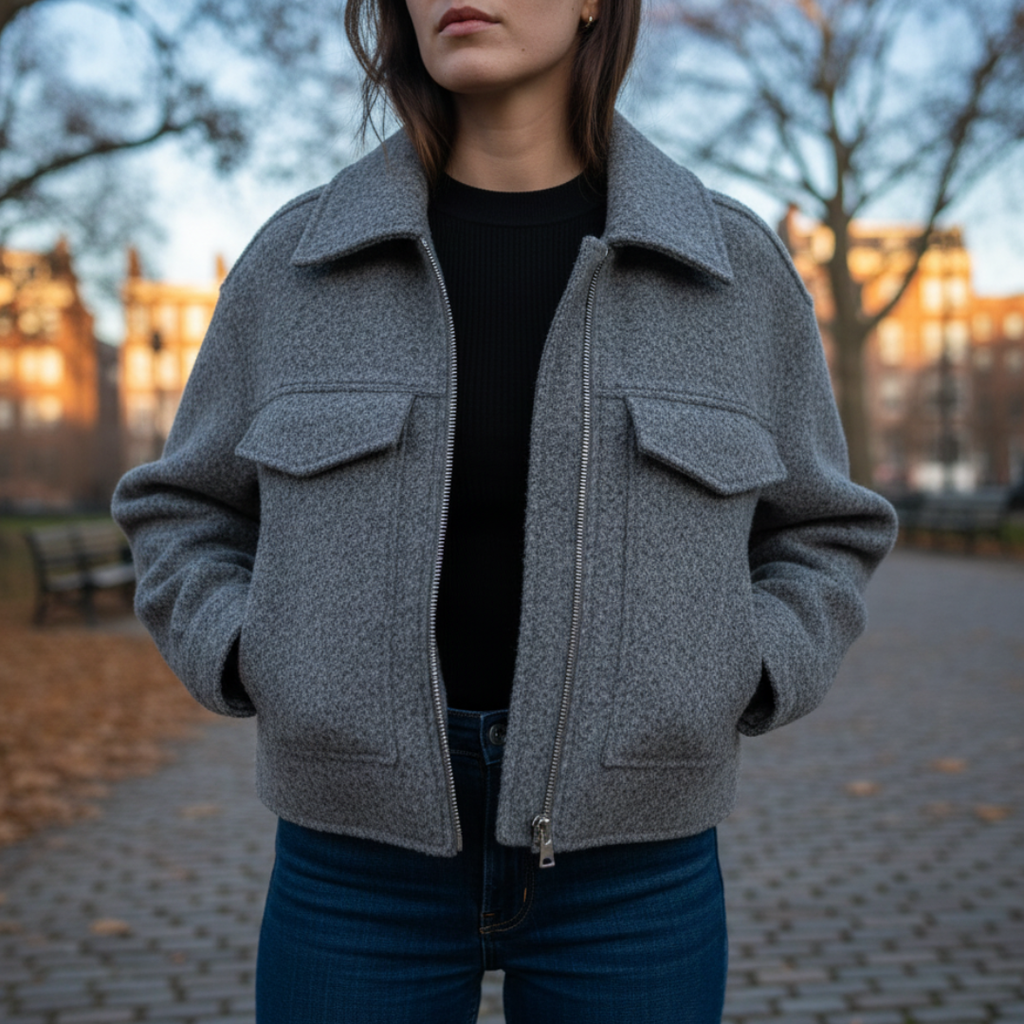 Mantel Damen mit Reißverschluss & Brusttaschen – NordVell Classic Jacket