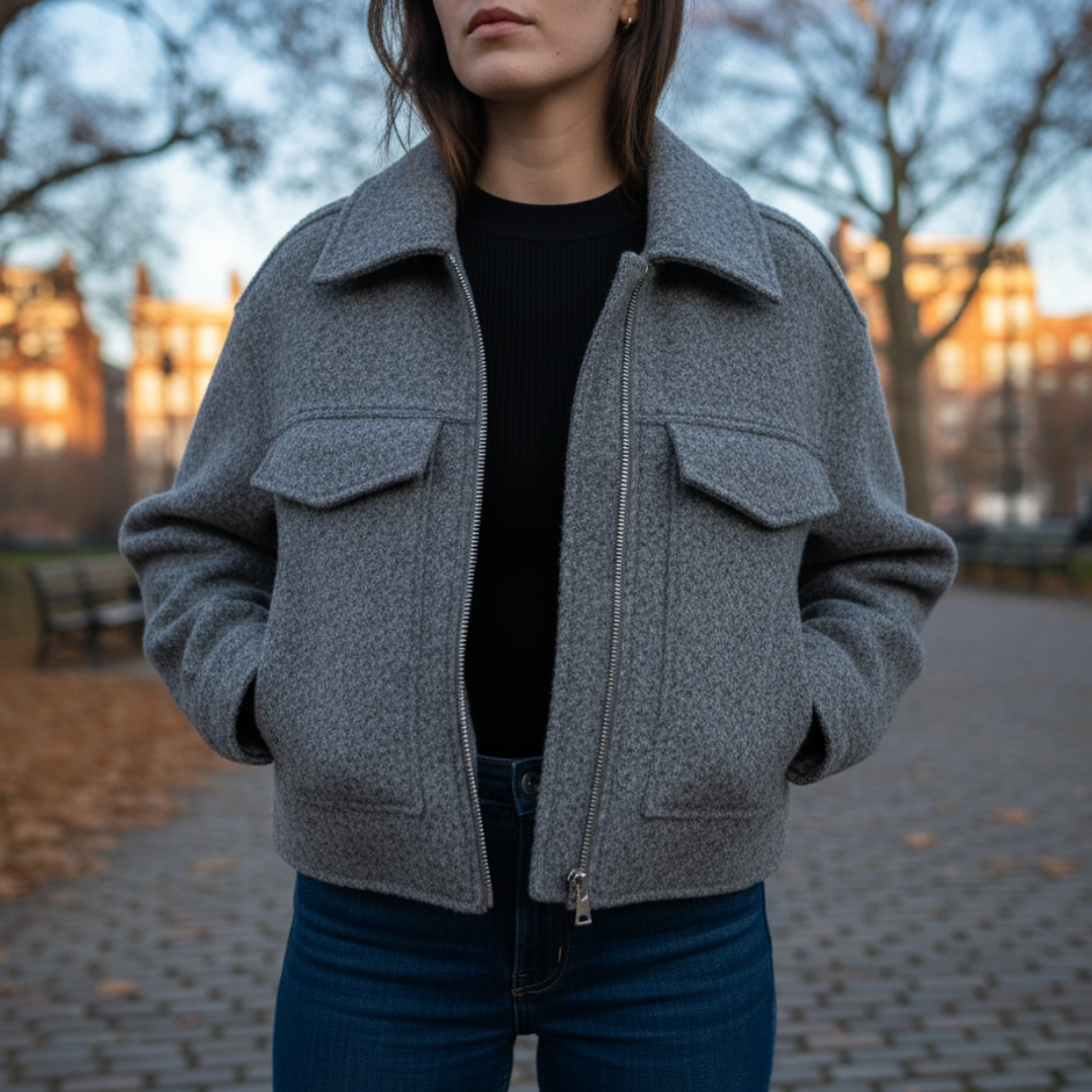 Mantel Damen mit Reißverschluss & Brusttaschen – NordVell Classic Jacket