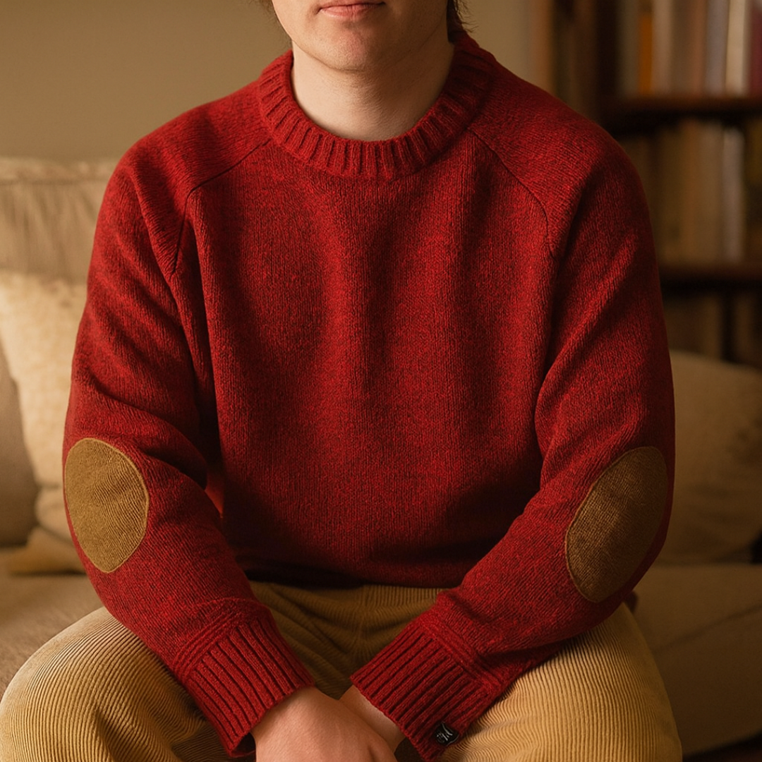 Pullover mit Ellenbogen-Patches & klassischem Schnitt – AlpineHaven Knit