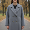 Mantel Damen Oversized mit Doppelreiher & Taschen – Nordveil Woolen Coat