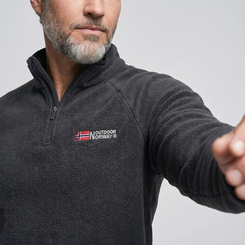 Herren Quarter-Zip Fleecepullover – leichter Fleece für Wandern und Camping