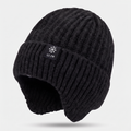 Herren Beanie mit Ohrenklappen – fleecegefüttert