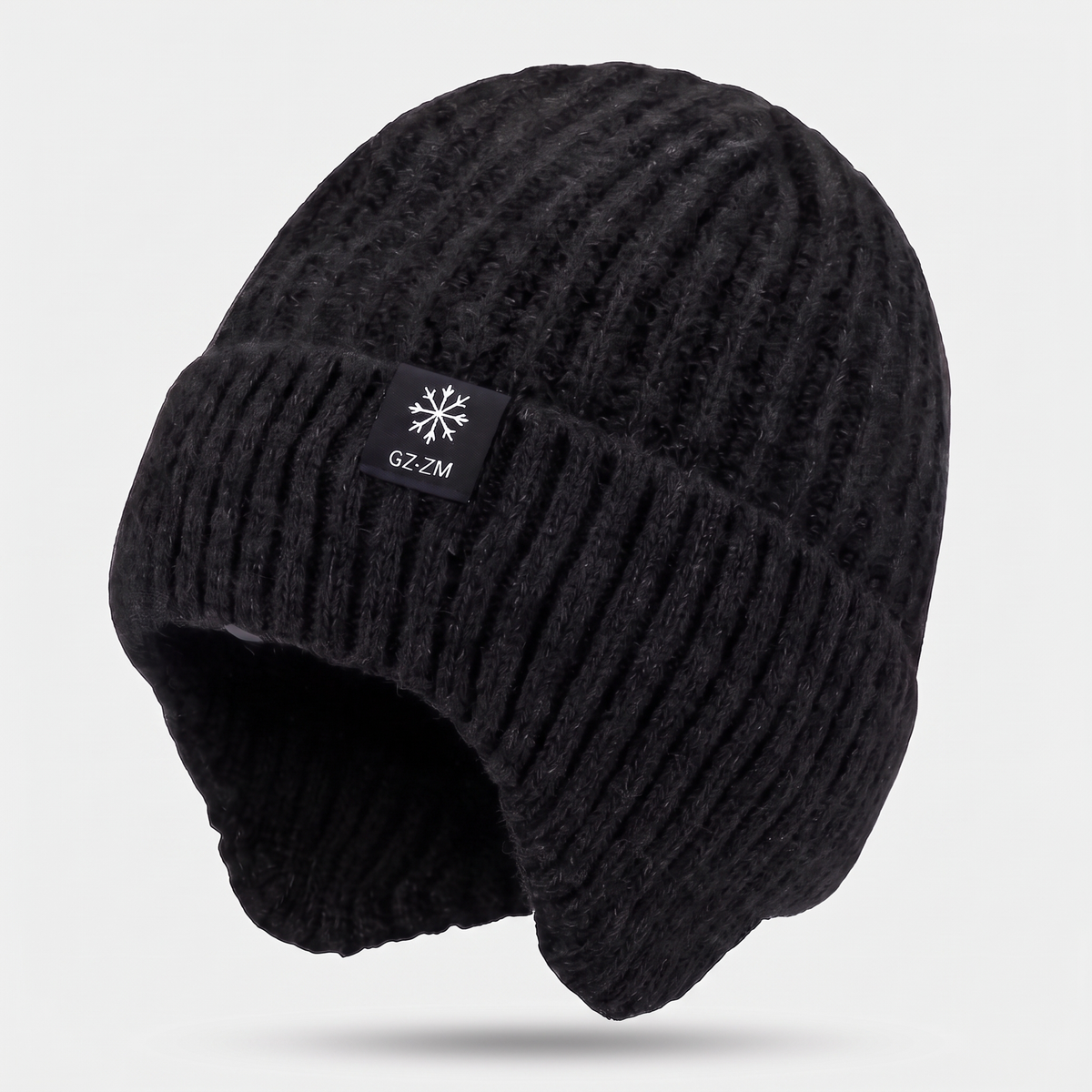 Herren Beanie mit Ohrenklappen – fleecegefüttert