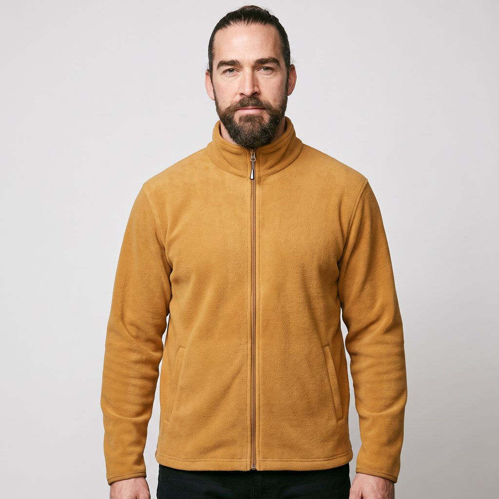 Herren Fleecejacke – durchgehender Reißverschluss, entspannte Passform