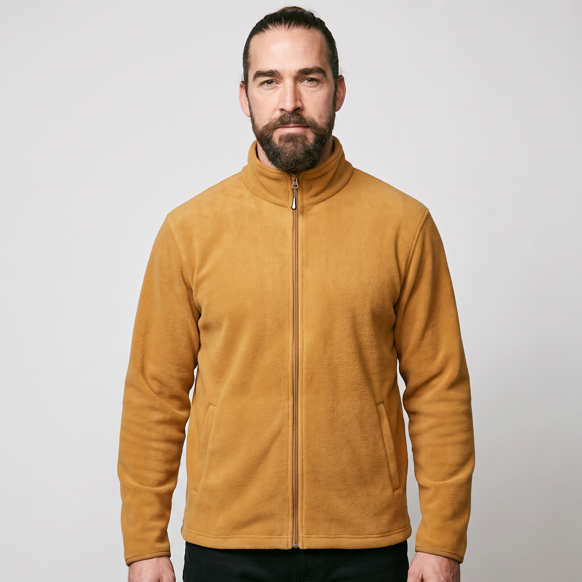 Herren Fleecejacke – durchgehender Reißverschluss, entspannte Passform