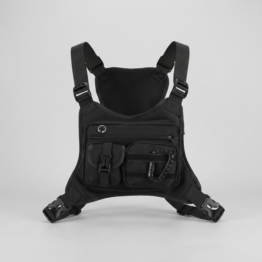 Herren Brusttasche – Multi-Pocket Chest Rig für Wandern und Gassigehen