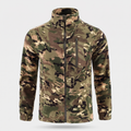 Herren Camo-Fleecejacke mit Stehkragen und durchgehendem Reißverschluss