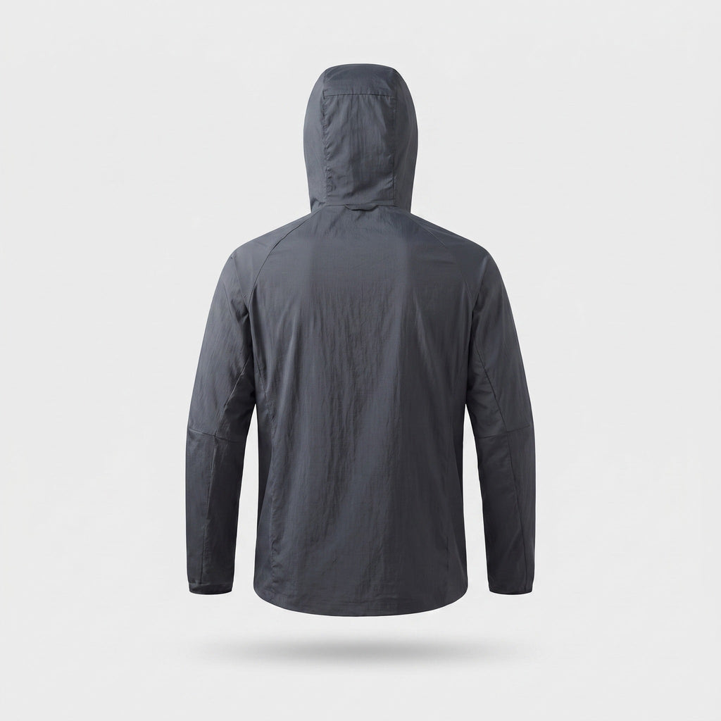 Herren Windbreaker leicht und faltbar – Jacke mit Kapuze, UPF 50+
