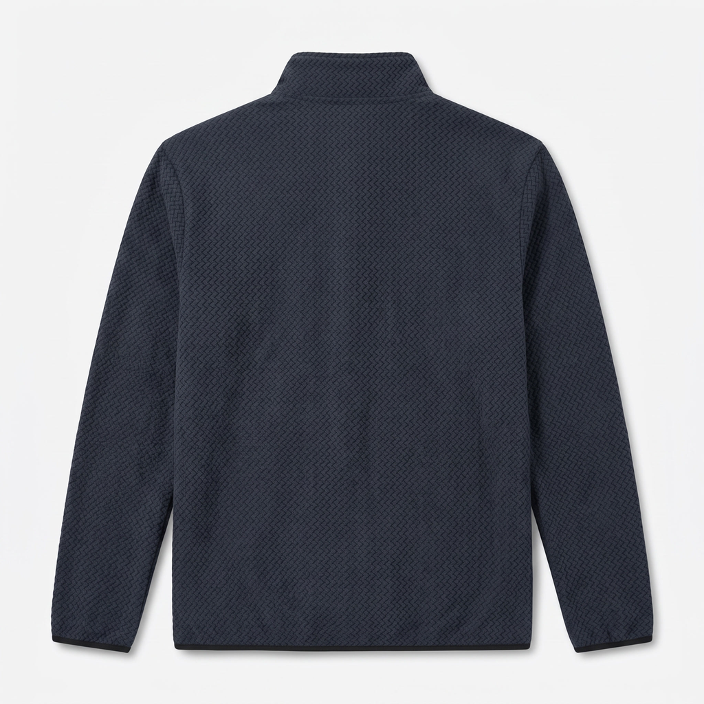 Herren Quarter-Zip-Pullover – strukturiertes Fleece-Midlayer mit Brusttasche