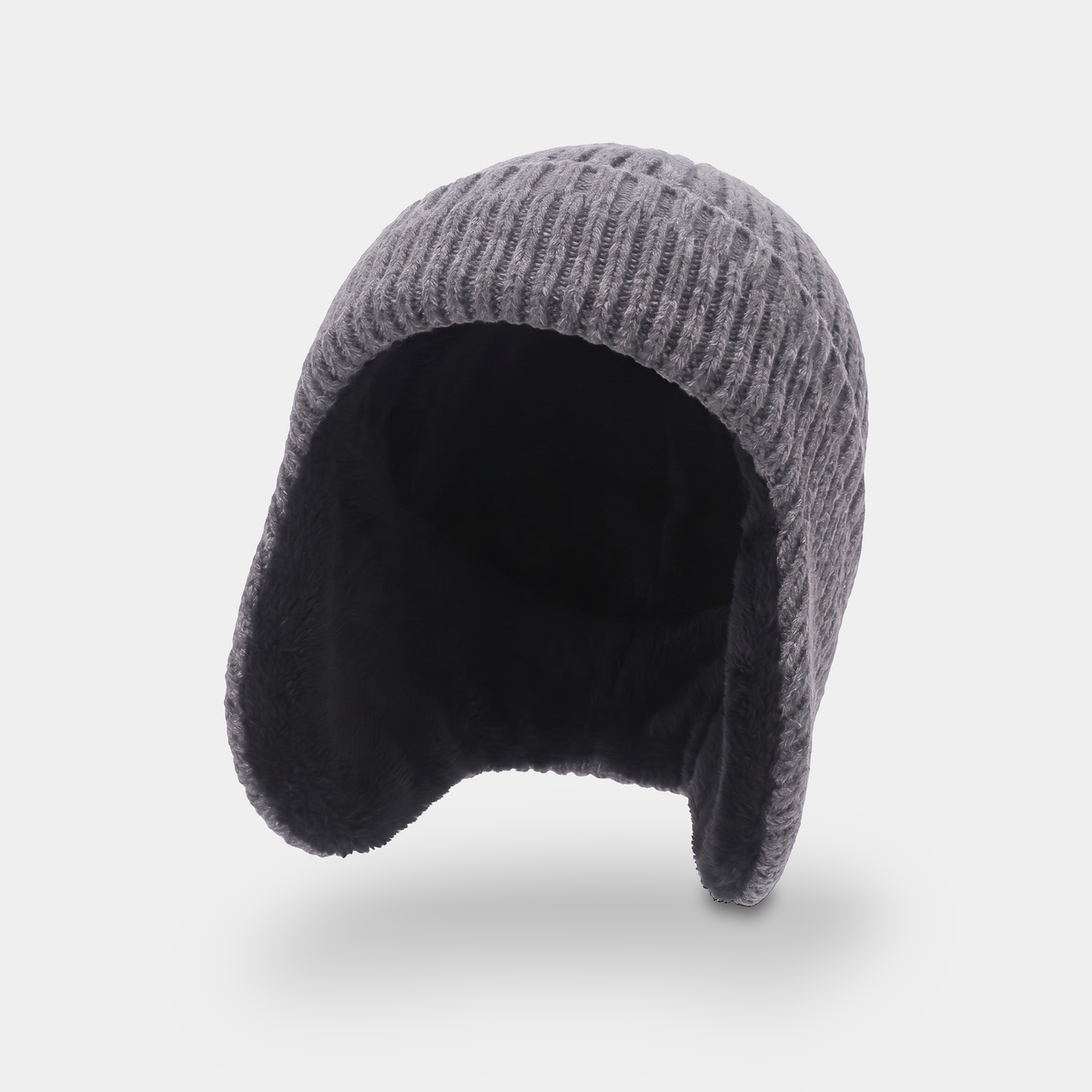 Herren Beanie mit Ohrenklappen – fleecegefüttert