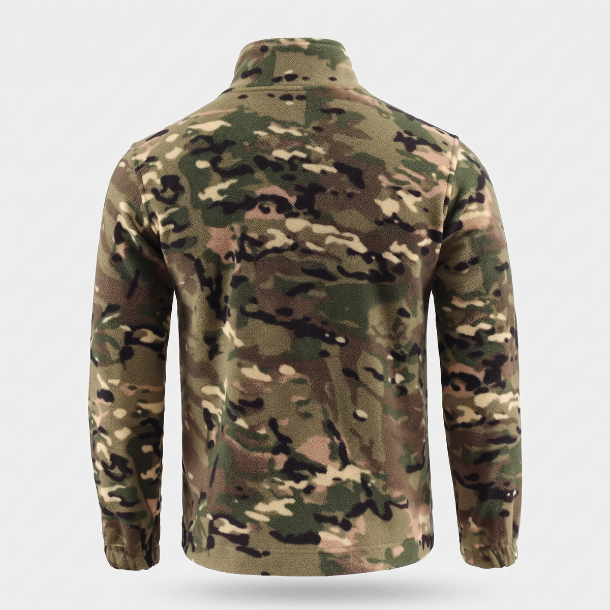 Herren Camo-Fleecejacke mit Stehkragen und durchgehendem Reißverschluss