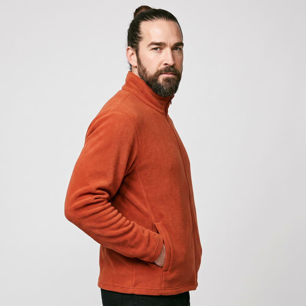Herren Fleecejacke – durchgehender Reißverschluss, entspannte Passform