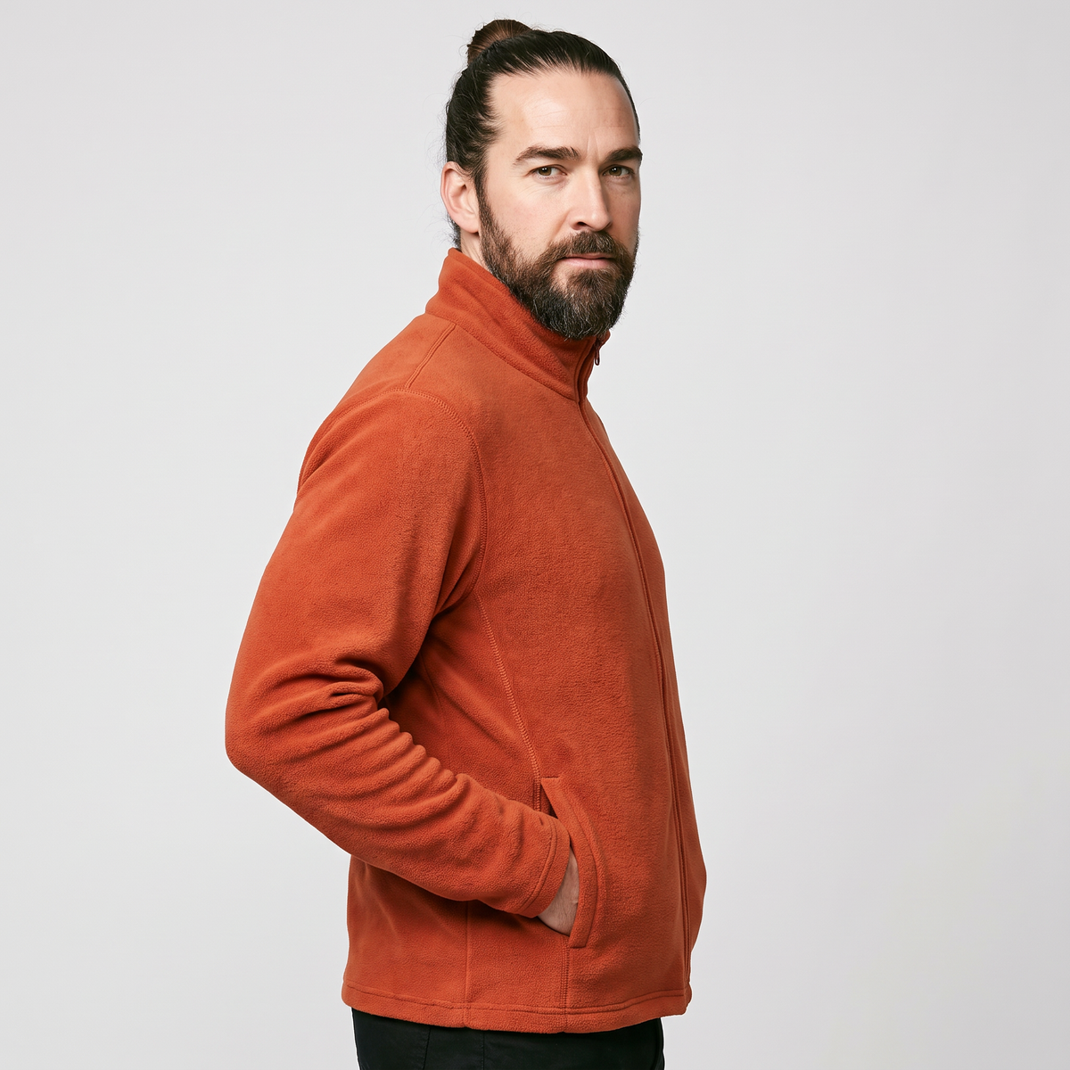 Herren Fleecejacke – durchgehender Reißverschluss, entspannte Passform