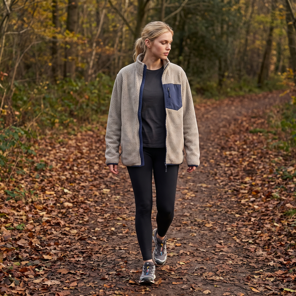 Damen-Fleecejacke mit durchgehendem Reißverschluss – für Wandern