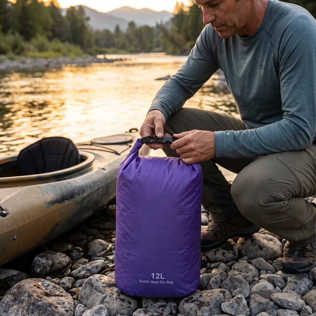 Wasserdichtes Packsack-Set – Roll-Top-Packsäcke für Kajak und Camping
