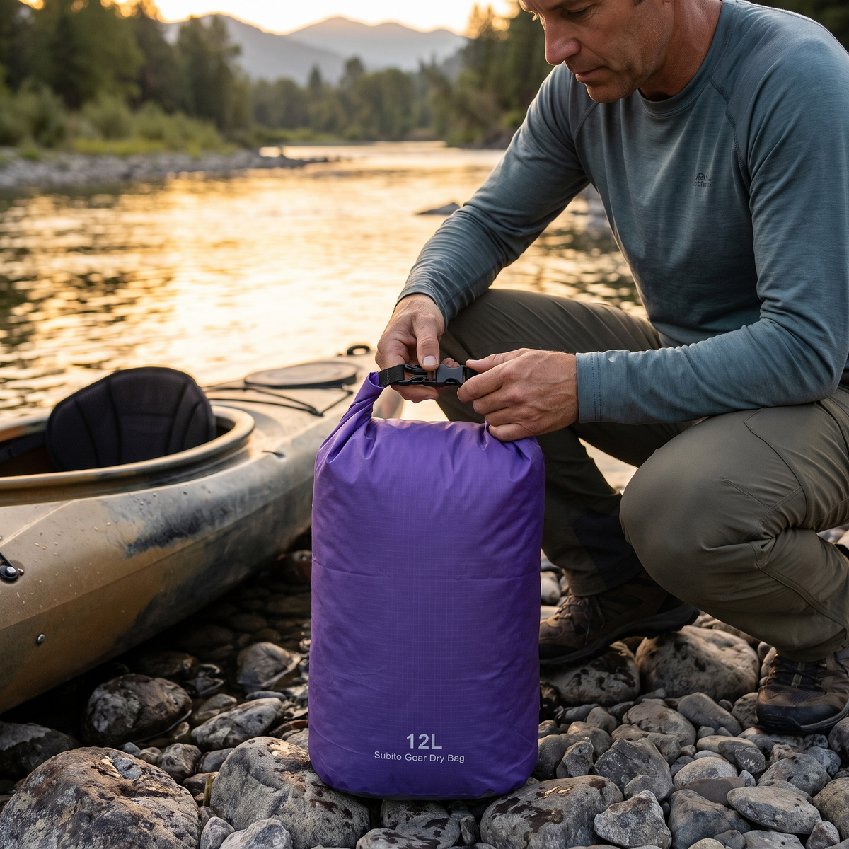 Wasserdichtes Packsack-Set – Roll-Top-Packsäcke für Kajak und Camping