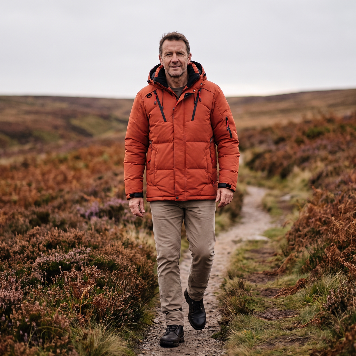 Herren Steppjacke mit 7 Taschen – Daunenjacke mit Kapuze für den Winter