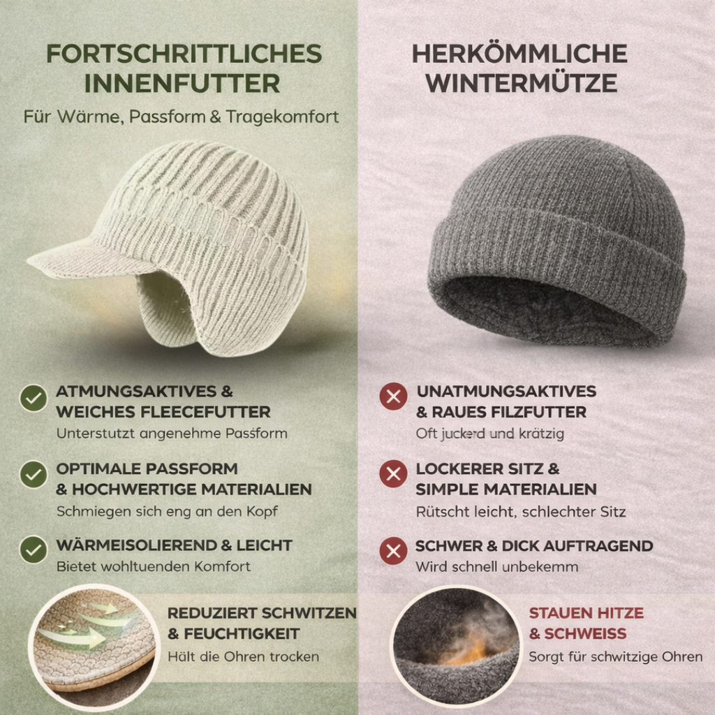 Fjordwarm – Skandinavische Mütze mit warmem Ohrenschutz